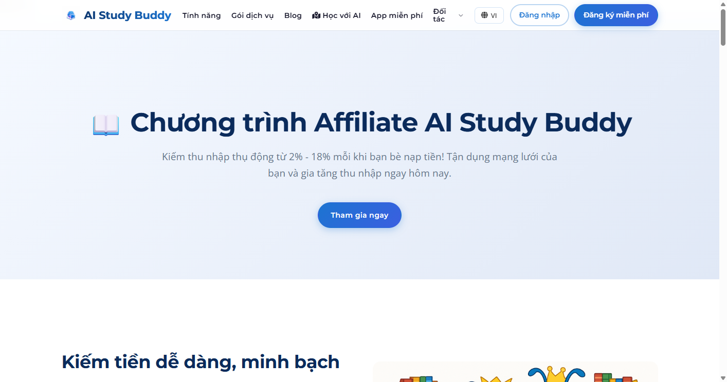 Landing chương trình Affiliate
