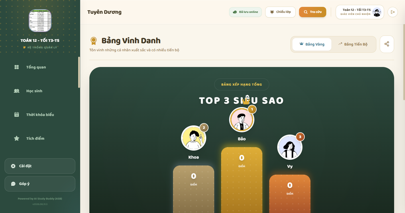 Tuyên dương — Top 3 siêu sao, bục vàng bạc đồng