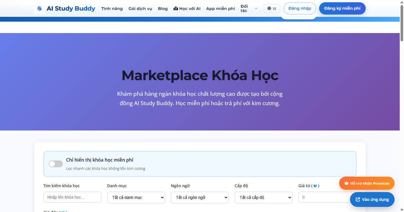 Marketplace khóa học công khai